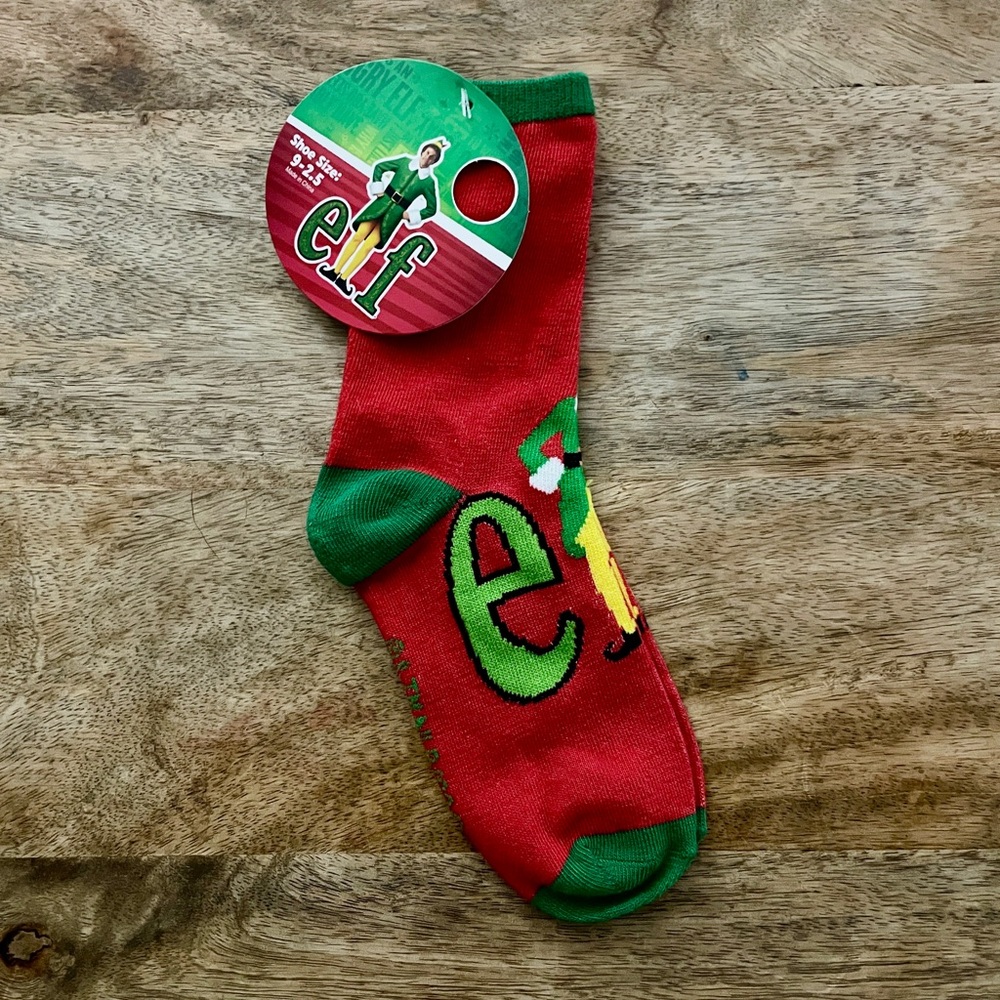 5/$20 NEW Kids 9-2.5 Buddy the Elf Christmas Socks